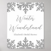 Silver Snowflake Winter Brautparty Poster (Vorne)