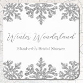 Silver Snowflake Winter Brautparty Rechteckiger Pappuntersetzer