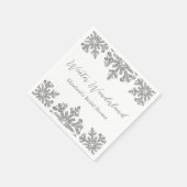 Silver Snowflake Winter Brautparty Serviette (Ecke)