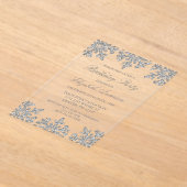 Silver Snowflake Winter Geburtstagsparty Acryleinladungen (Ablage )
