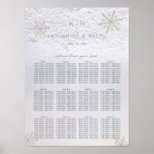 Silver Snowflake Winter Hochzeitskarte Poster (Vorne)