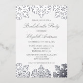 Silver Snowflake Winter Junggeselinnen-Abschied Folieneinladung (Vorderseite)