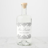 Silver Snowflake Winter Quinceanera Alkoholflaschenetikett (Vorderseite)