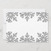 Silver Snowflake Winter Quinceanera Dankeskarte (Rückseite)