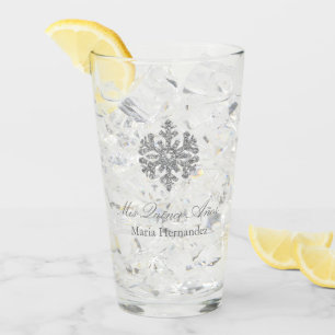 Silver Snowflake Winter Quinceanera Glas