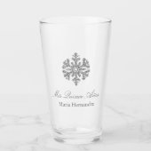 Silver Snowflake Winter Quinceanera Glas (Vorderseite)