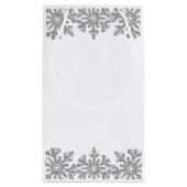 Silver Snowflake Winter Quinceanera Kleine Geschenktüte (Rückseite)