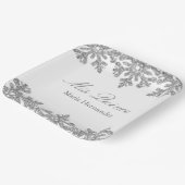 Silver Snowflake Winter Quinceanera Pappteller (Gewinkelt)