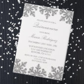 Silver Snowflake Winter Quinceanera Pergament Einladungen