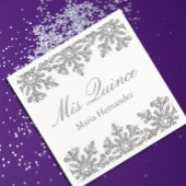 Silver Snowflake Winter Quinceanera Serviette