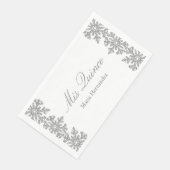 Silver Snowflake Winter Quinceanera Serviette (Ecke)