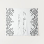 Silver Snowflake Winter Quinceanera Wandteppich (Vorderseite (Horizontal))
