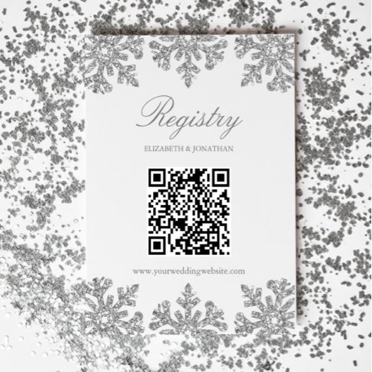 Silver Snowflake Winter Registry Begleitkarte