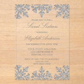 Silver Snowflake Winter Sweet 16 Acryleinladungen (Vorderseite)