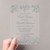 Silver Snowflake Winter Sweet 16 Acryleinladungen (Insitu (Handheld))
