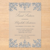 Silver Snowflake Winter Sweet 16 Acryleinladungen (Vorderseite)