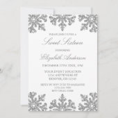 Silver Snowflake Winter Sweet 16 Einladung (Vorderseite)