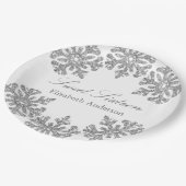 Silver Snowflake Winter Sweet 16 Pappteller (Schrägansicht)