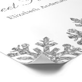 Silver Snowflake Winter Sweet 16 Poster (Ecke)