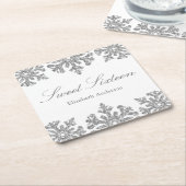 Silver Snowflake Winter Sweet 16 Rechteckiger Pappuntersetzer (angewinkelt)