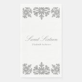 Silver Snowflake Winter Sweet 16 Serviette (Vorderseite)