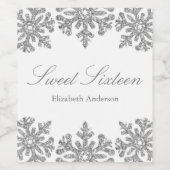 Silver Snowflake Winter Sweet 16 Weinetikett (Einzelnes Label)
