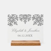 Silver Snowflake Winter Wedding Acrylschild (Vorderseite)