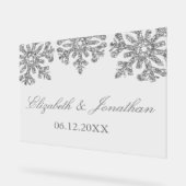 Silver Snowflake Winter Wedding Acrylschild (Winkel)