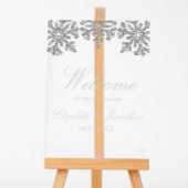 Silver Snowflake Winter Wedding Acrylschild