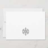 Silver Snowflake Winter Wedding Dankeskarte (Rückseite)
