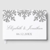 Silver Snowflake Winter Wedding Gästebuch (Vorderseite)
