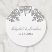 Silver Snowflake Winter Wedding Geschenkanhänger (Vorderseite)