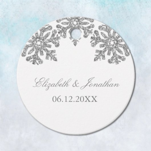 Silver Snowflake Winter Wedding Geschenkanhänger