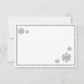 Silver Snowflake Winter Wedding UAWG Einladung (Rückseite)