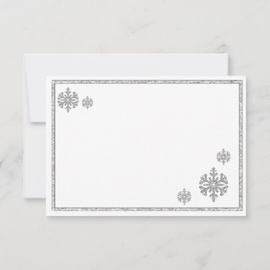 Silver Snowflake Winter Wedding UAWG Einladung (Rückseite)