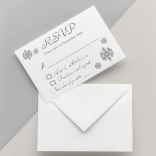 Silver Snowflake Winter Wedding UAWG Einladung