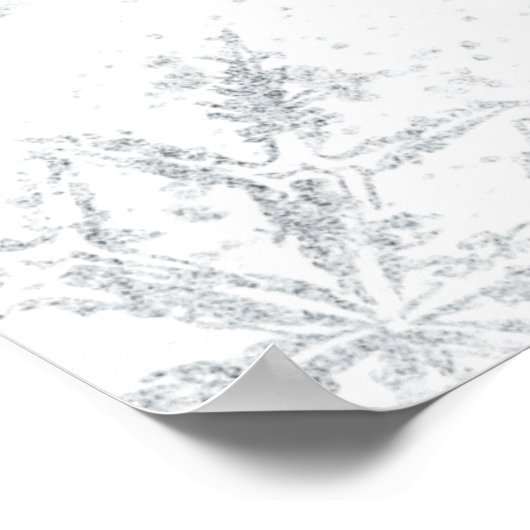 Silver Snowflake Winter Wedding Willkommenszeichen Poster (Ecke)