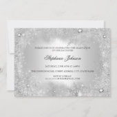 Silver Snowflake Winter Wonderland Abschluss Card Einladung (Rückseite)