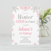 Silver Snowflake Winter Wonderland Einladung zum G (Stehend Vorderseite)