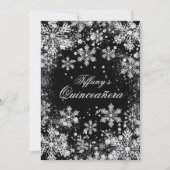 Silver Snowflake Winter Wonderland Quinceanera Einladung (Vorderseite)
