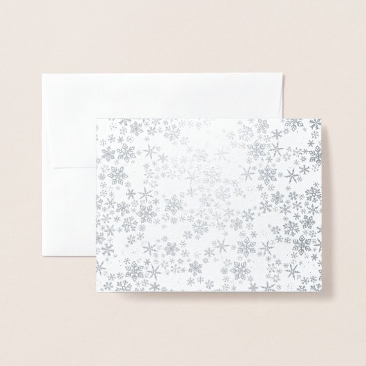 Silver Snowflake Wintercard Folienkarte (Vorderseite mit Umschlag)