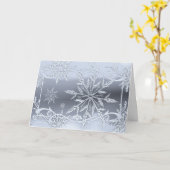Silver Snowflake Wintereis elegant grau Karte (Gelbe Blume)