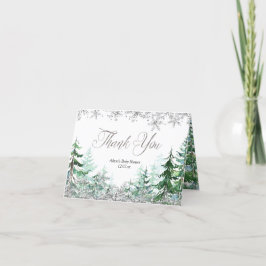 Silver Snowflake Winterwald Danke Karte