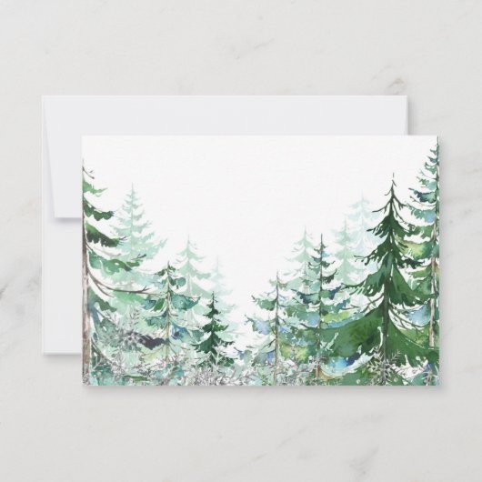 Silver Snowflake Winterwald Danke Karte (Rückseite)