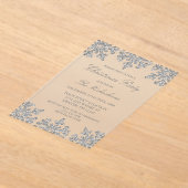 Silver Snowflake Winterweihnachtsfest Party Acryleinladungen (Ablage )