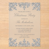 Silver Snowflake Winterweihnachtsfest Party Acryleinladungen (Vorderseite)