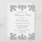 Silver Snowflake Winterweihnachtsfest Party Einladung (Vorderseite)