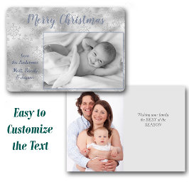 Silver Snowflake Zwei Foto-Template Weihnachten