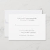 Silver Snowflakes Aquamarin Bow RSVP Card Karte (Rückseite)