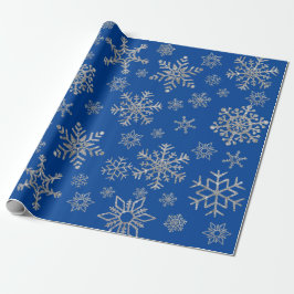 Silver Snowflakes auf Blue Christmas Holiday Winte Geschenkpapier